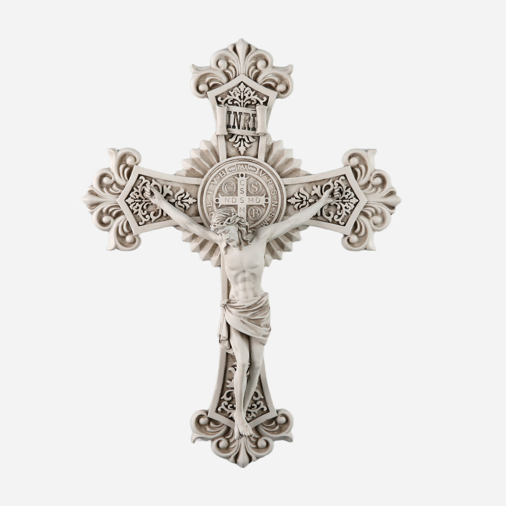 BC Catholic St Benedict Wall Crucifix-Renaissance