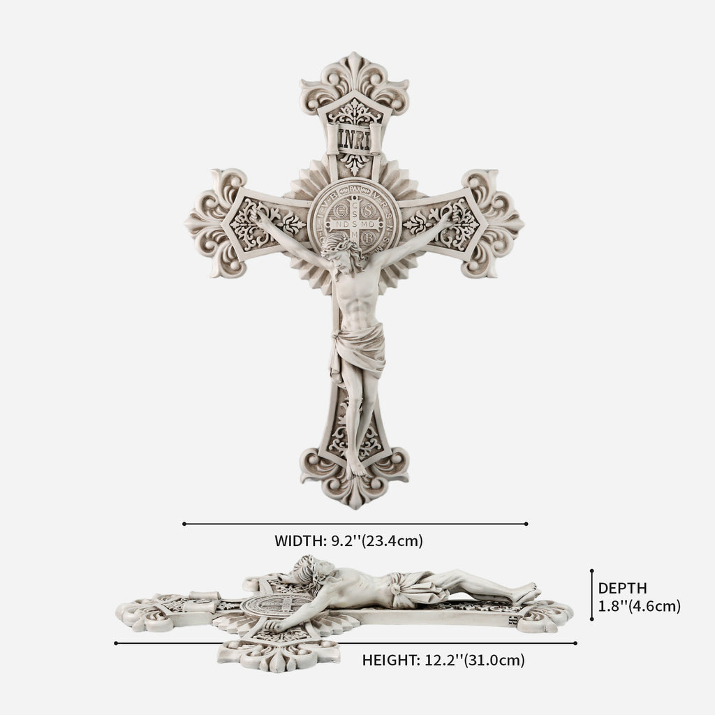 BC Catholic St Benedict Wall Crucifix-Renaissance