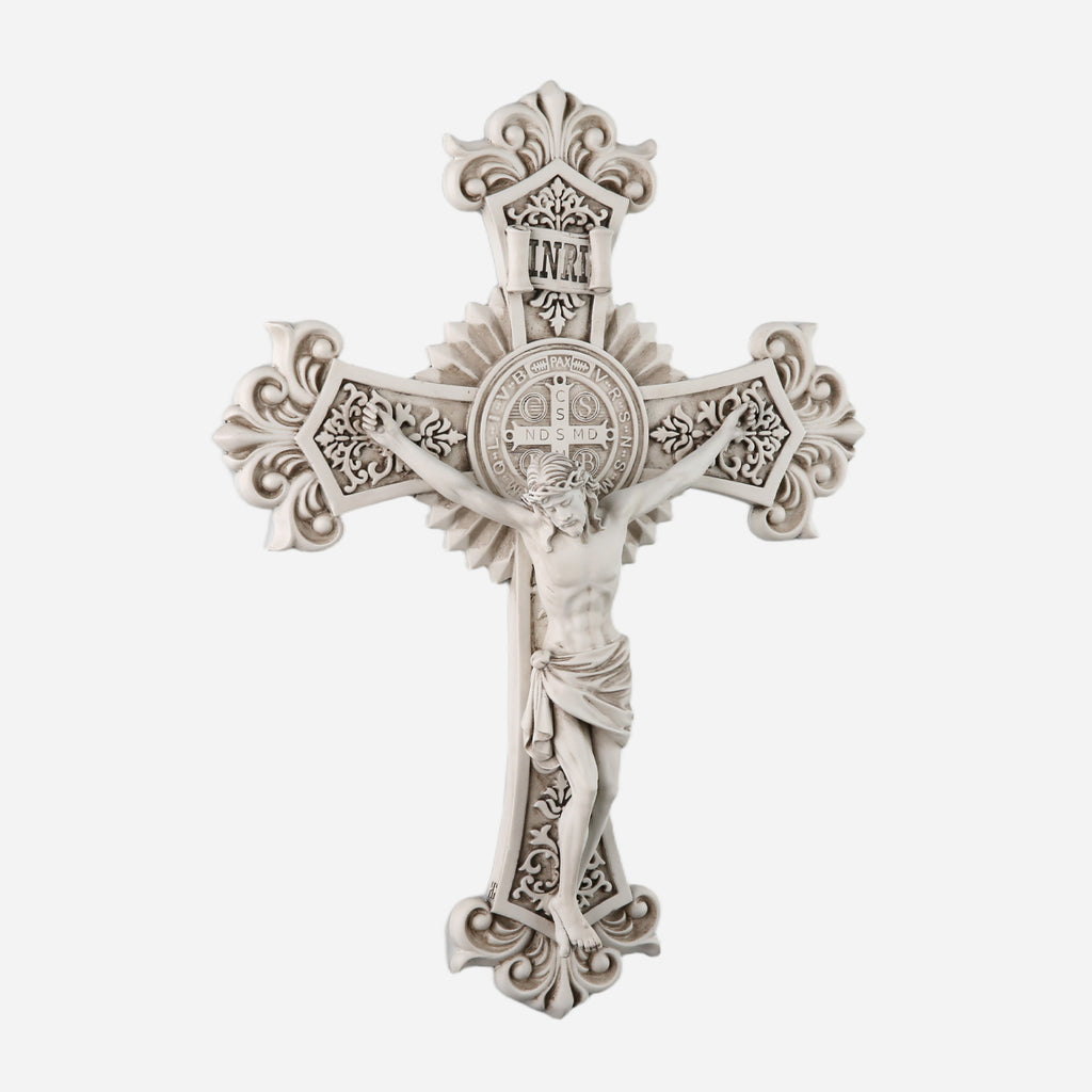 BC Catholic St Benedict Wall Crucifix-Renaissance