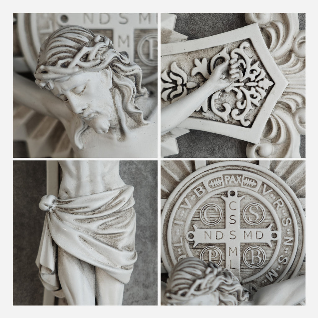 BC Catholic St Benedict Wall Crucifix-Renaissance