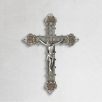 BC Catholic Baroque Embossed  Wall Crucifix-Renaissance
