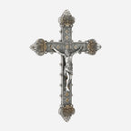 BC Catholic Baroque Embossed  Wall Crucifix-Renaissance