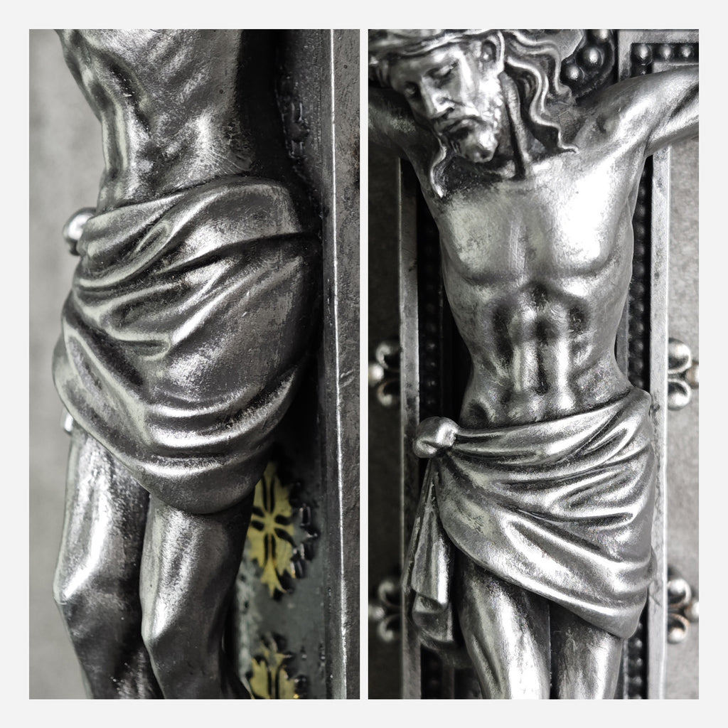 BC Catholic Baroque Embossed  Wall Crucifix-Renaissance