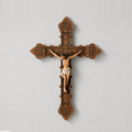 BC Catholic Baroque Embossed  Wall Crucifix- with Holy Spirit