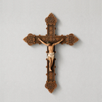 BC Catholic Baroque Embossed  Wall Crucifix-Renaissance
