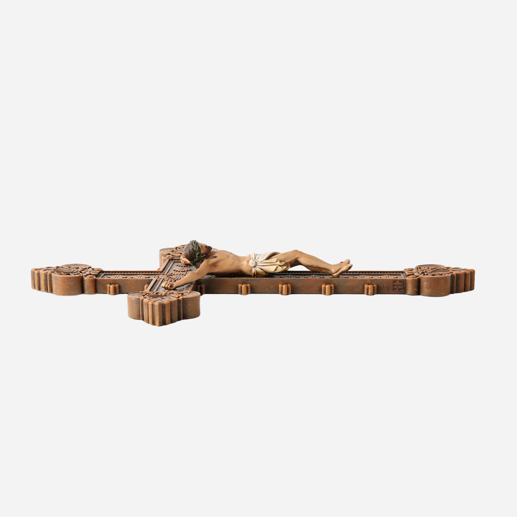 BC Catholic Baroque Embossed  Wall Crucifix-Renaissance