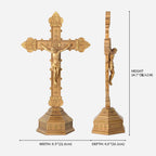 BC Catholic Baroque Embossed Standing Crucifix-Renaissance