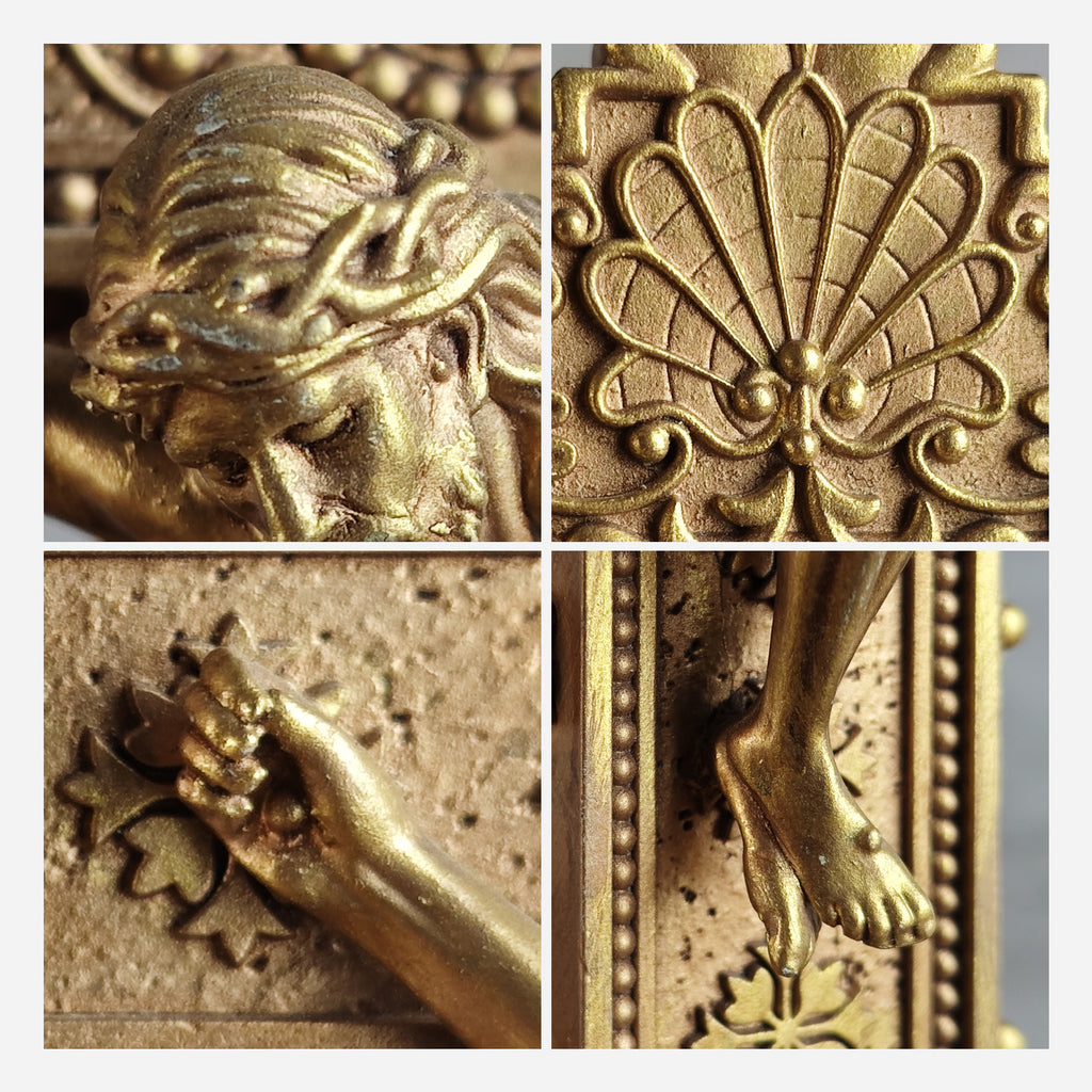 BC Catholic Baroque Embossed Standing Crucifix-Renaissance