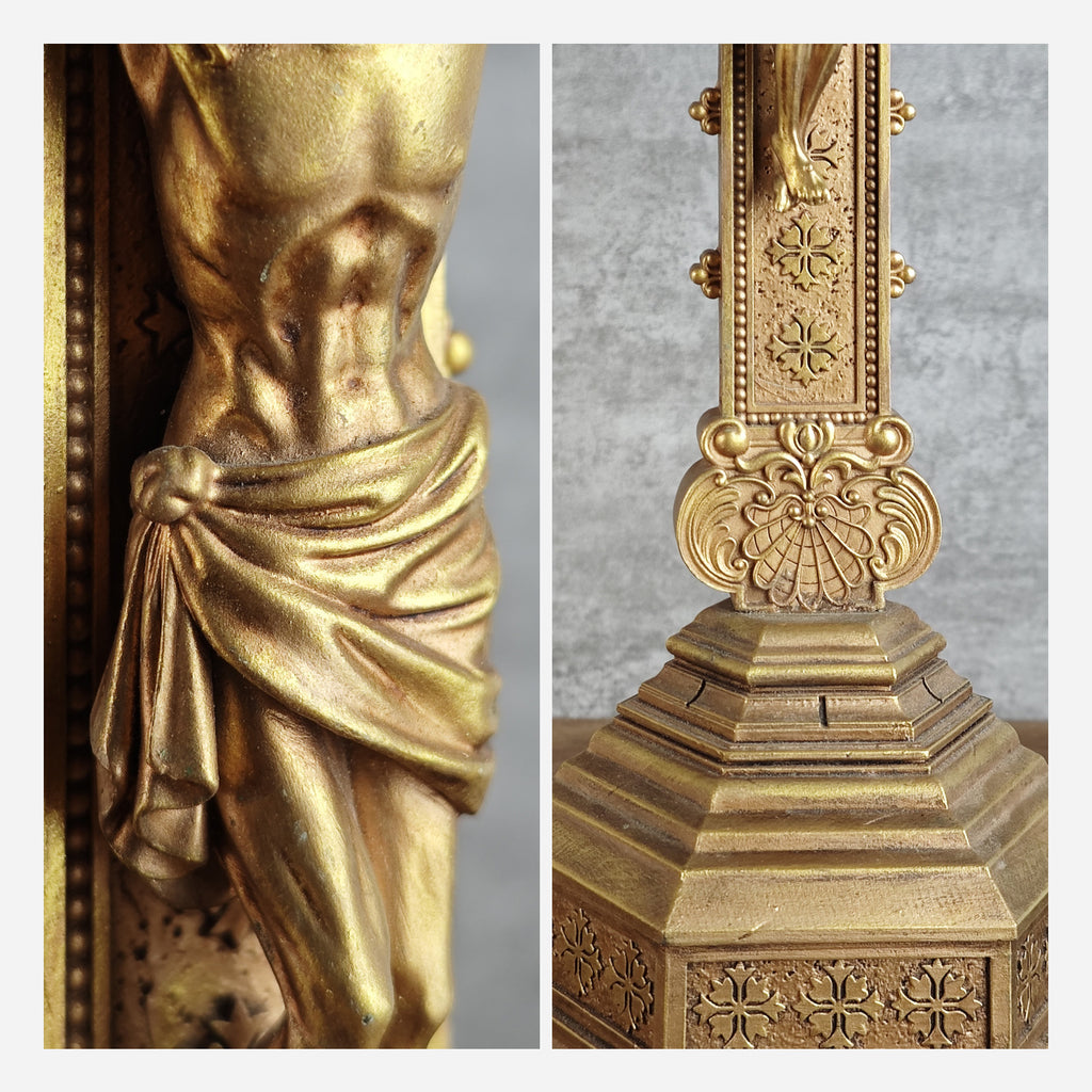 BC Catholic Baroque Embossed Standing Crucifix-Renaissance