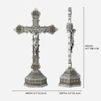 BC Catholic Baroque Embossed Standing Crucifix-Renaissance