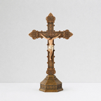 BC Catholic Baroque Embossed Standing Crucifix-Renaissance