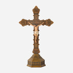 BC Catholic Baroque Embossed Standing Crucifix-Renaissance