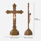 BC Catholic Baroque Embossed Standing Crucifix-Renaissance