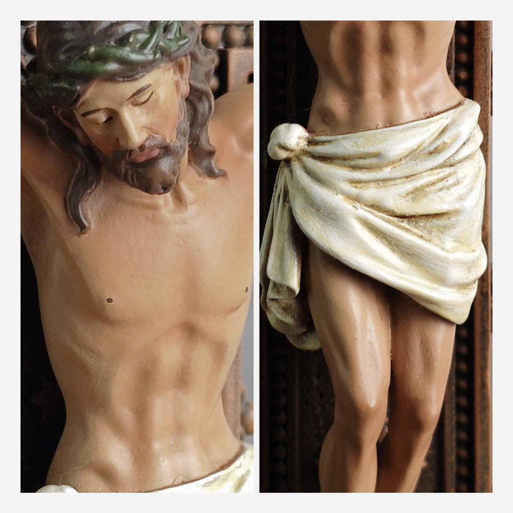 BC Catholic Baroque Embossed Standing Crucifix-Renaissance