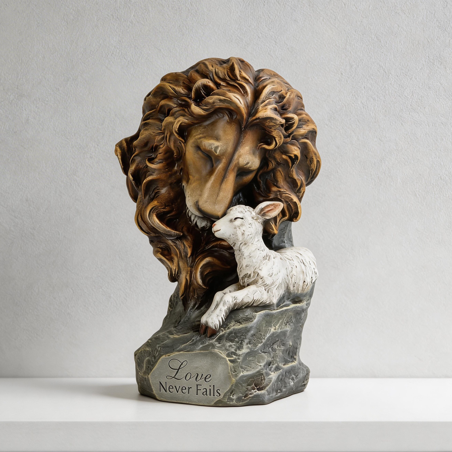 BC Home Decor Lion with Lamb Statue-Renaissance