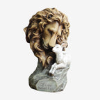BC Home Decor Lion with Lamb Statue-Renaissance