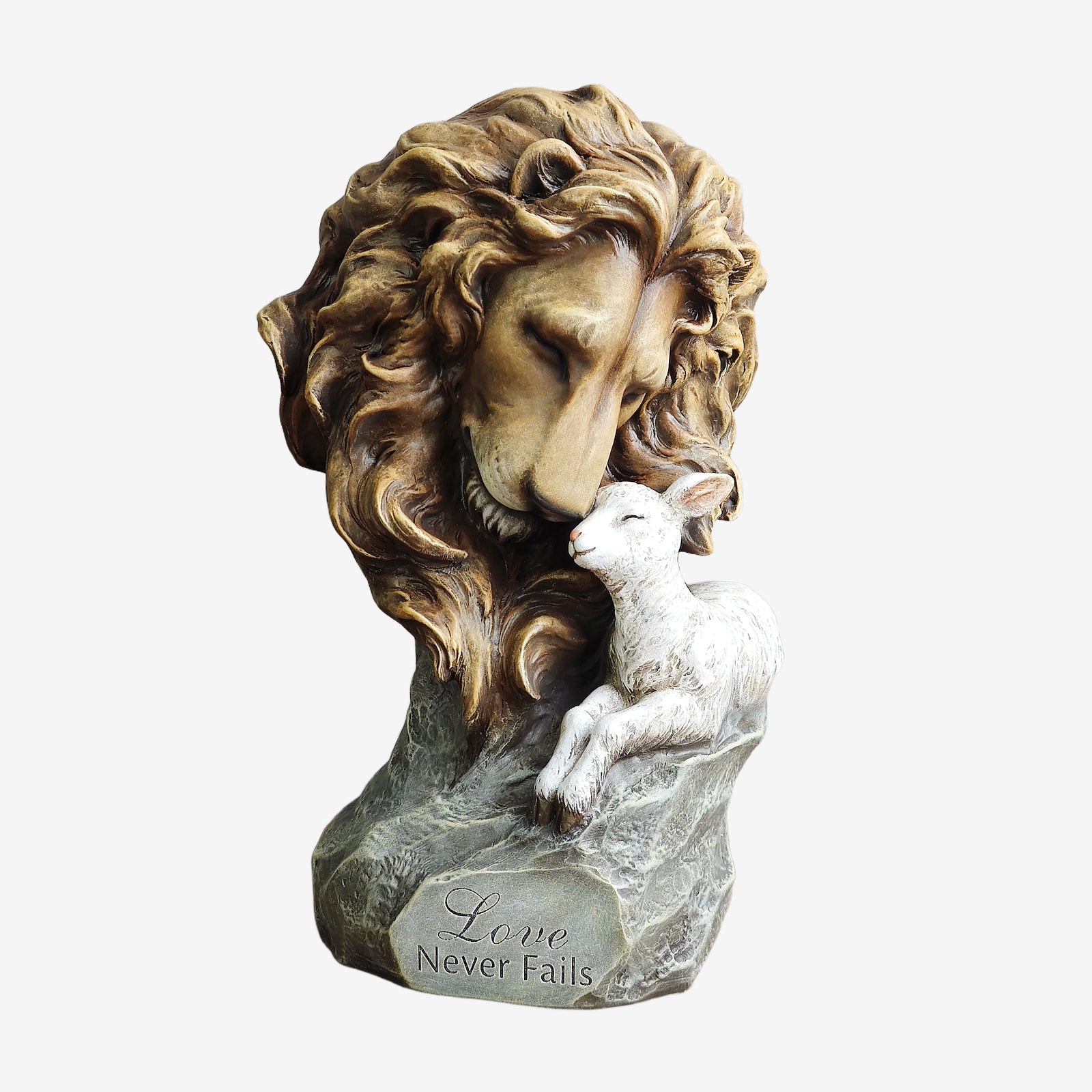 BC Home Decor Lion with Lamb Statue-Renaissance