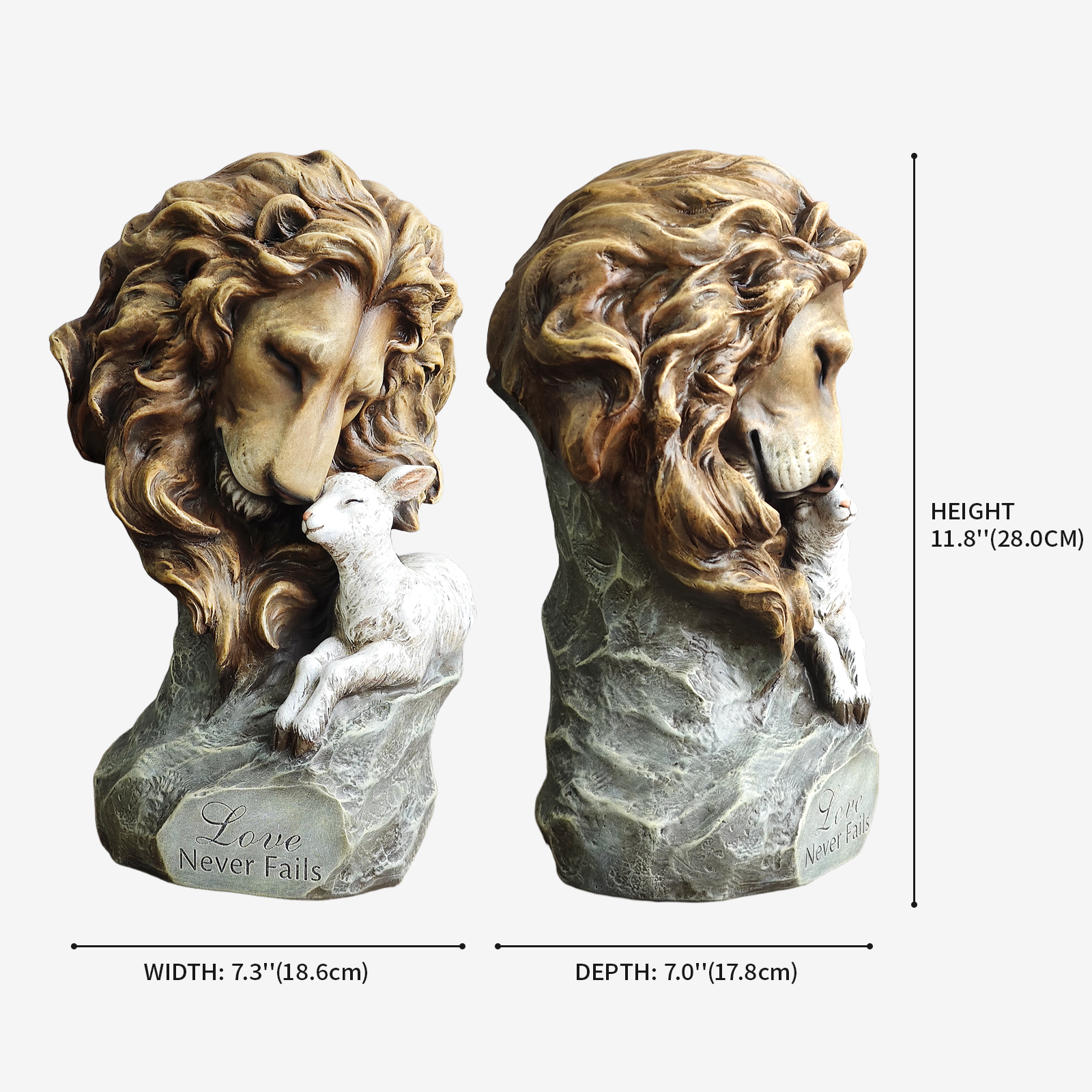 BC Home Decor Lion with Lamb Statue-Renaissance