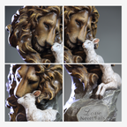BC Home Decor Lion with Lamb Statue-Renaissance