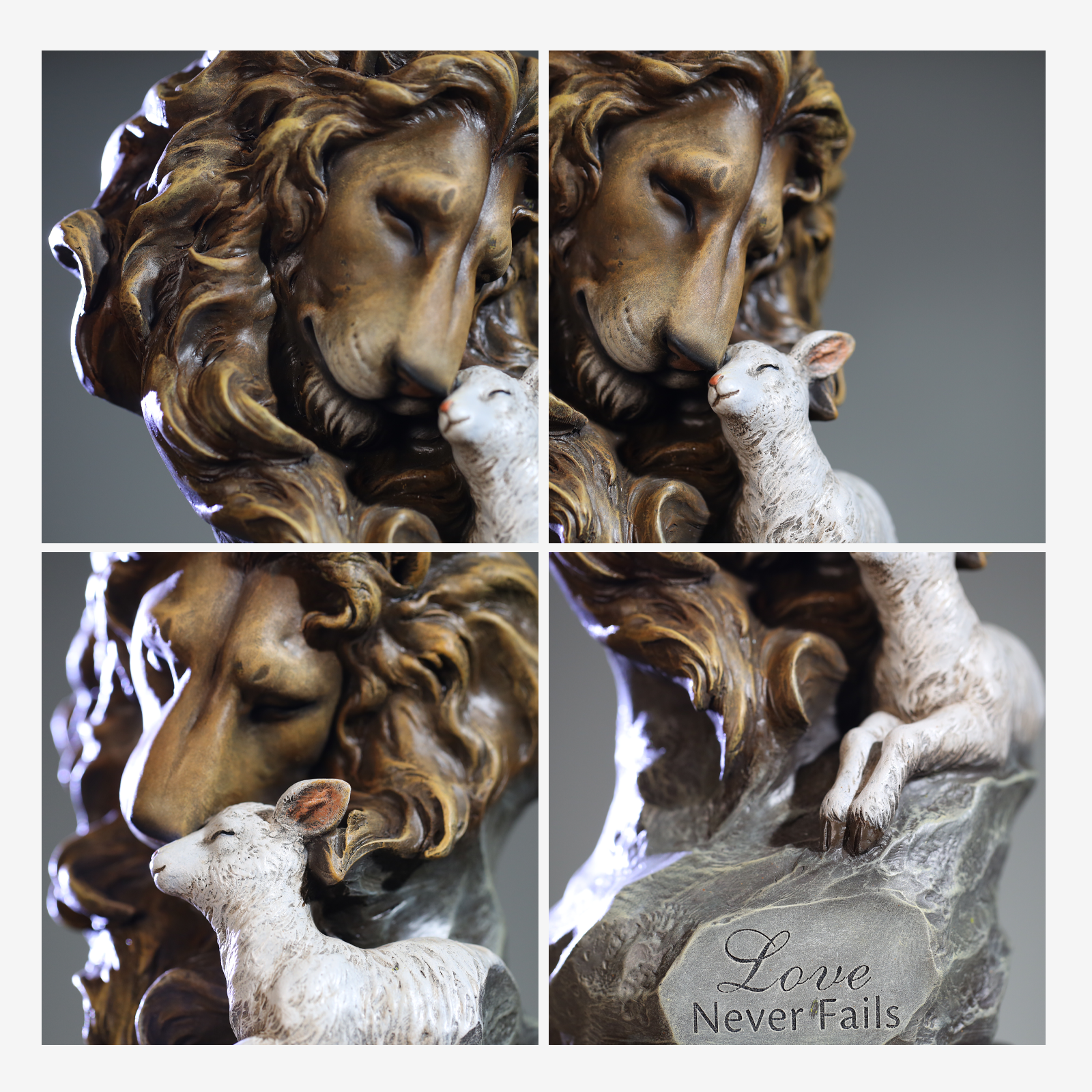 BC Home Decor Lion with Lamb Statue-Renaissance