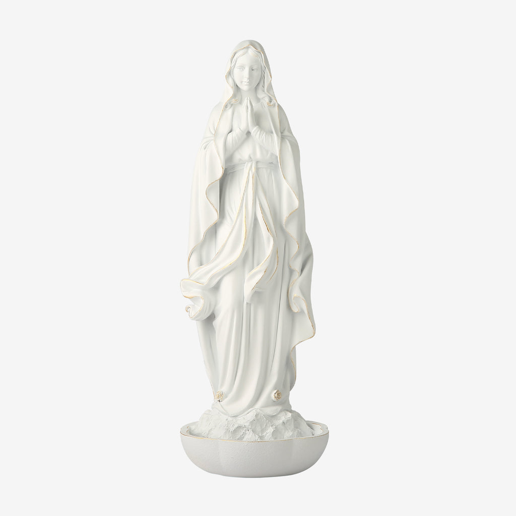 BC Catholic White Our Lady of Lourdes Statue-Renaissance