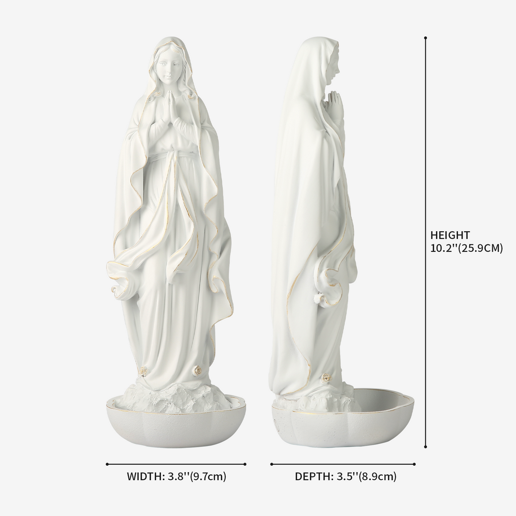 BC Catholic White Our Lady of Lourdes Statue-Renaissance