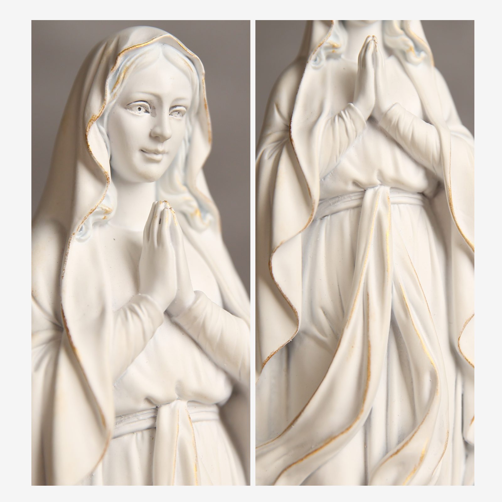 BC Catholic White Our Lady of Lourdes Statue-Renaissance