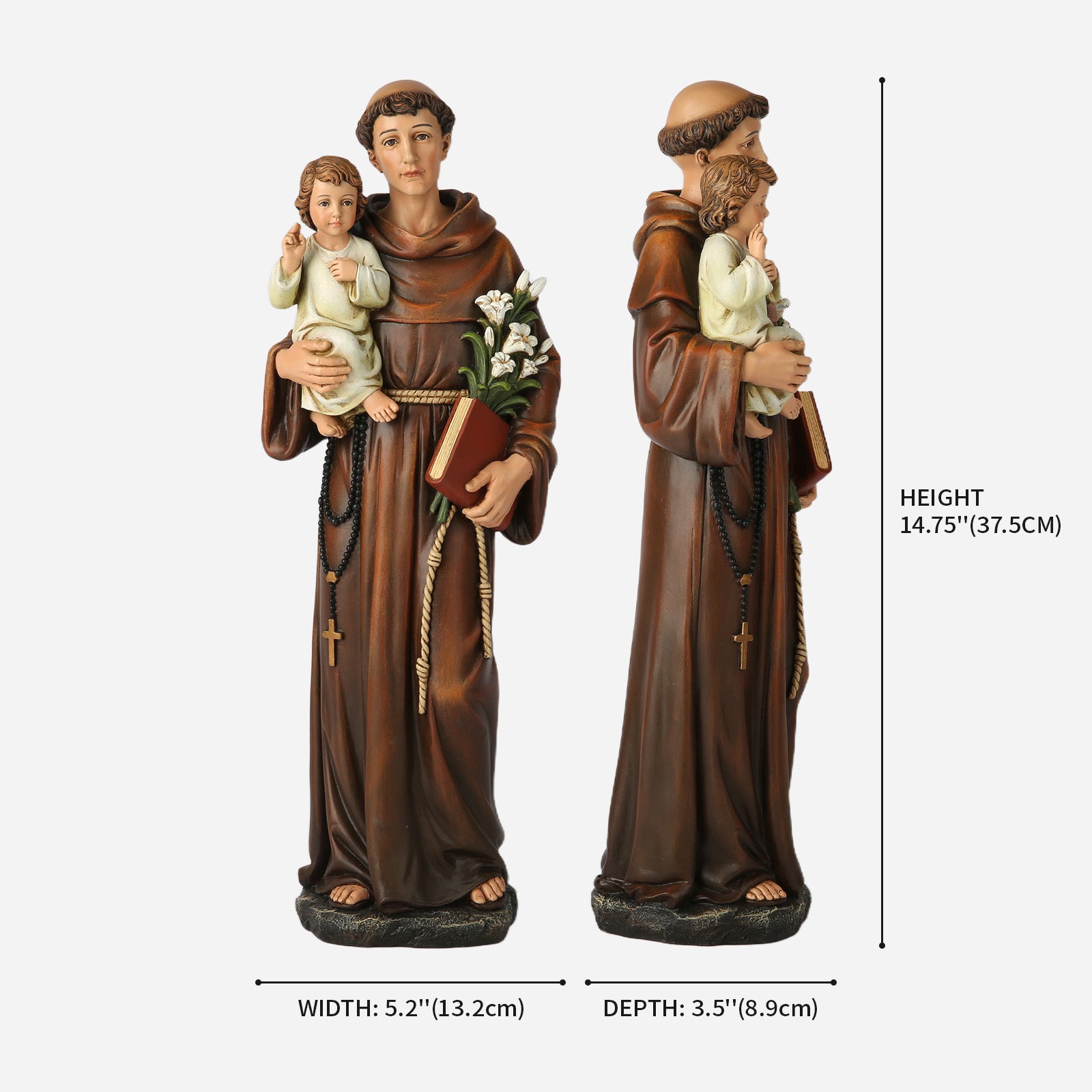 BC Catholic St. Anthony with Infant Jesus Statue-Renaissance