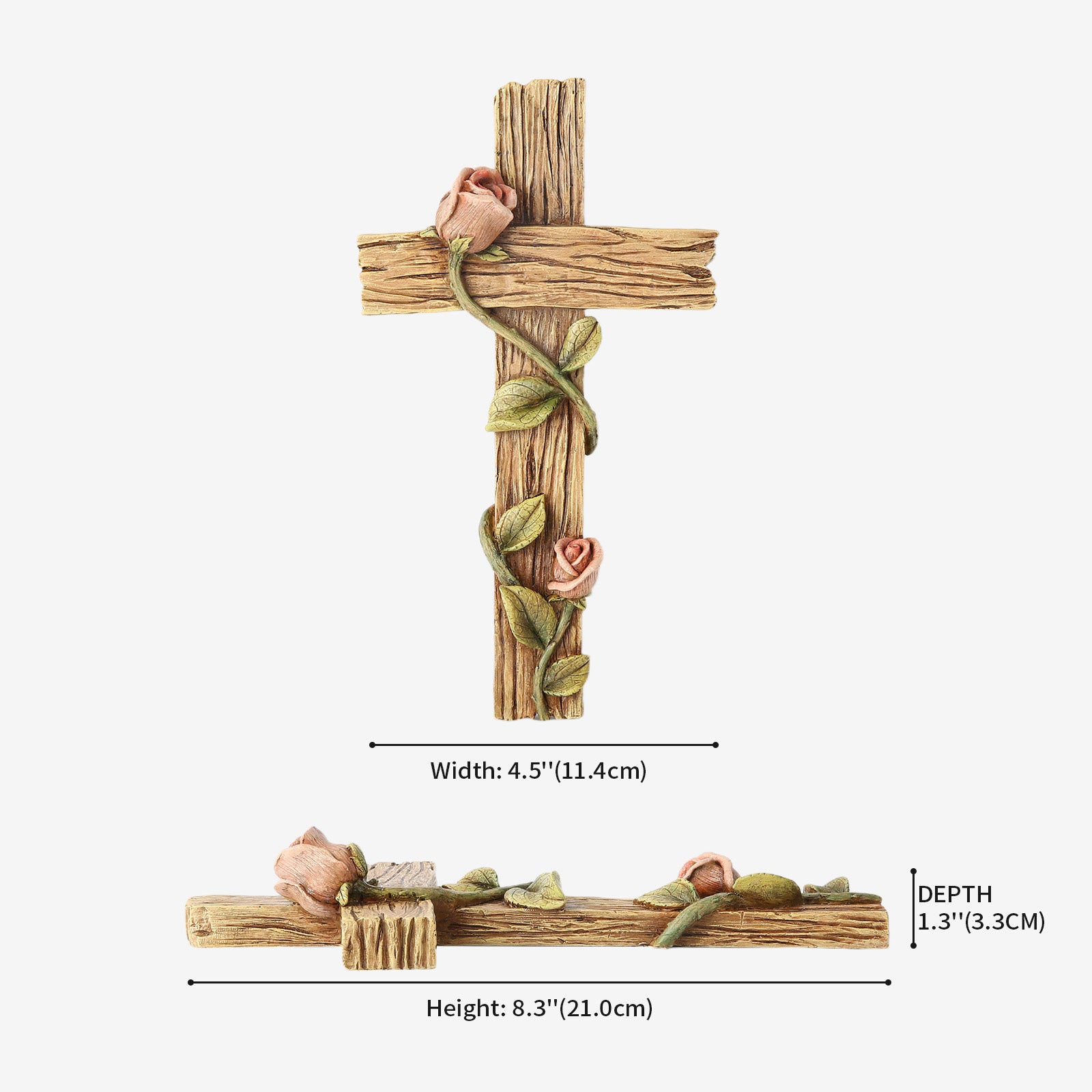 BC Home Decor Mystical Rose Wall Cross-Rustic Decor Style