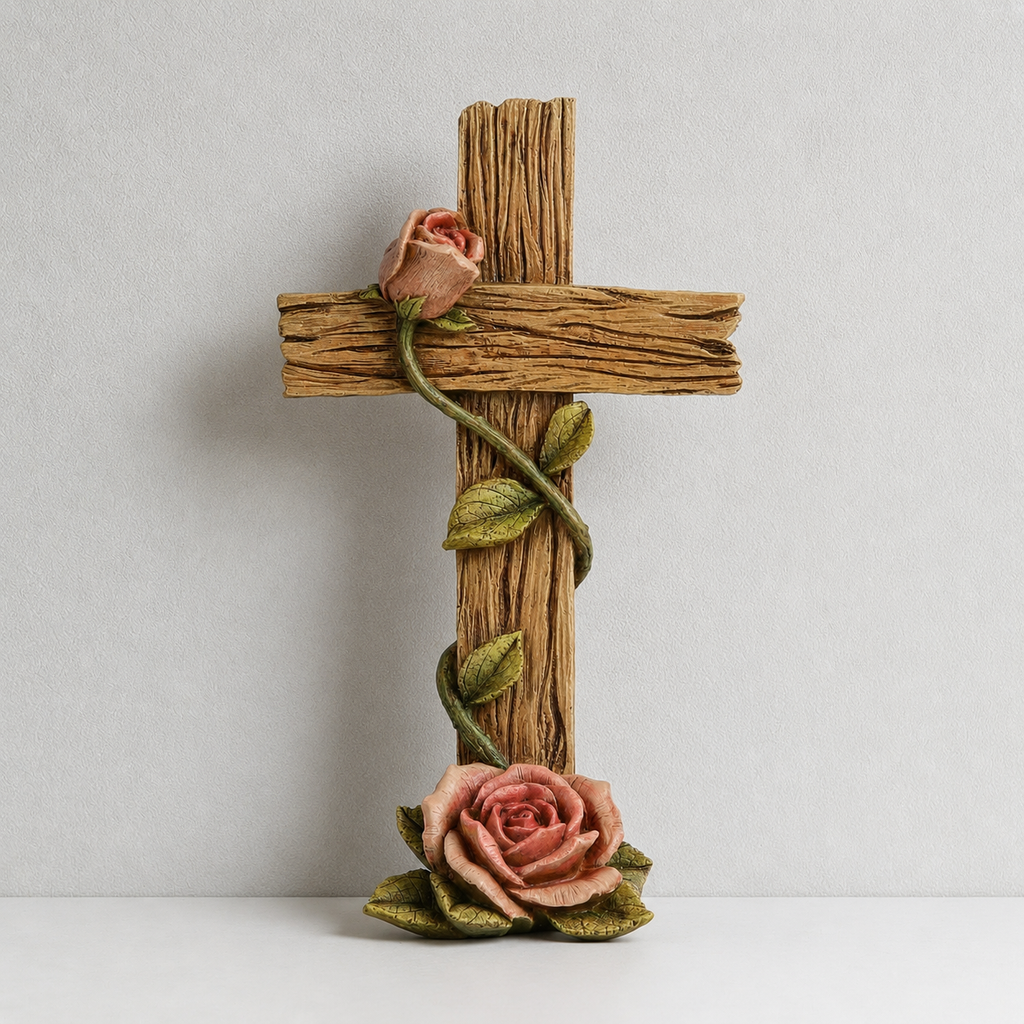 BC Home Decor Rose Stehkreuz – Rustikaler Einrichtungsstil