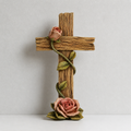 BC Home Decor Rose Standing Cross-Rustic Decor Style