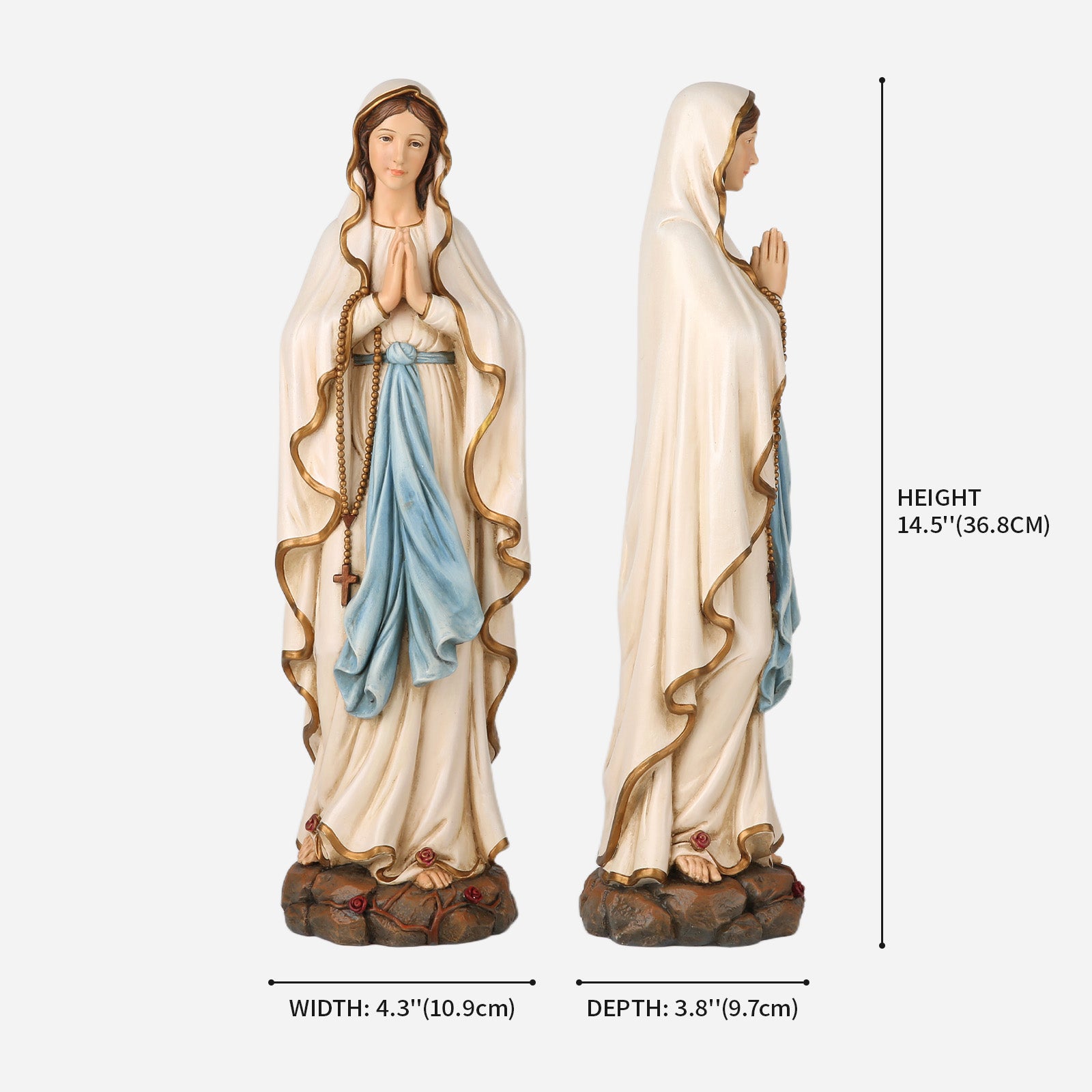 BC Catholic Our Lady of Lourdes Statue-Renaissance