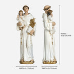 BC Catholic White & Gold St. Anthony with Infant Jesus Statue-Renaissance