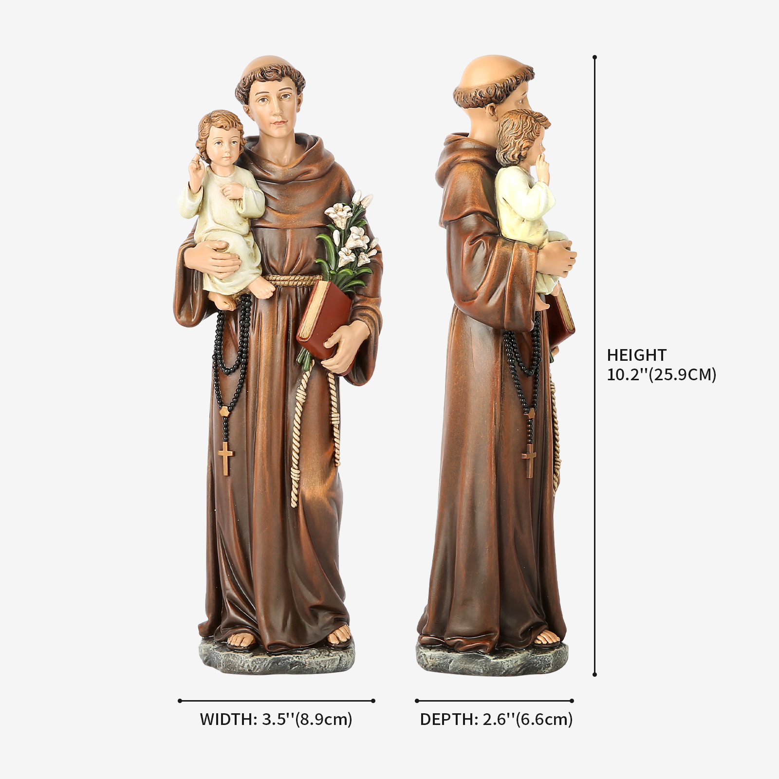 BC Catholic St. Anthony with Infant Jesus Statue-Renaissance