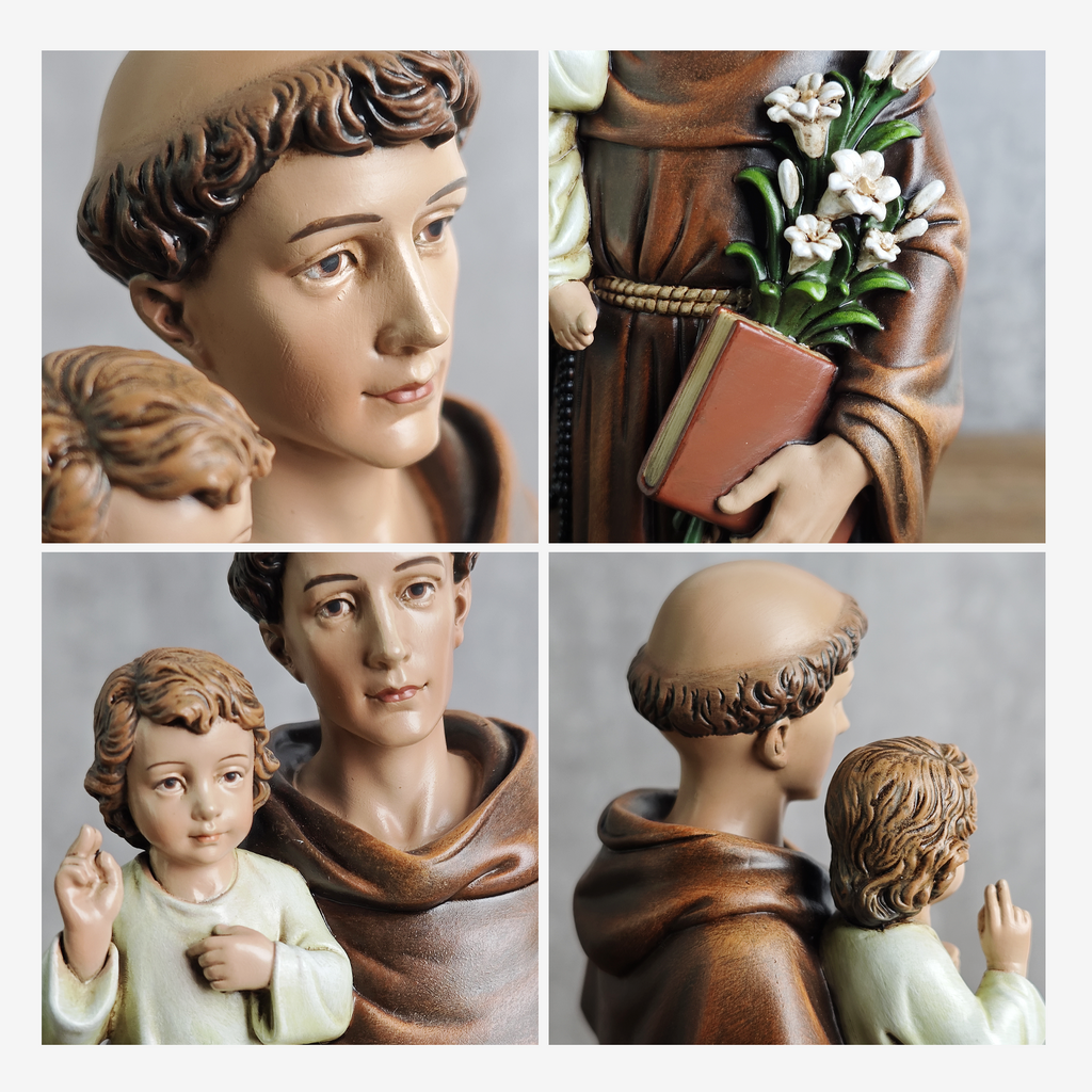 BC Catholic St. Anthony with Infant Jesus Statue-Renaissance