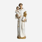 BC Catholic White & Gold St. Anthony with Infant Jesus Statue-Renaissance
