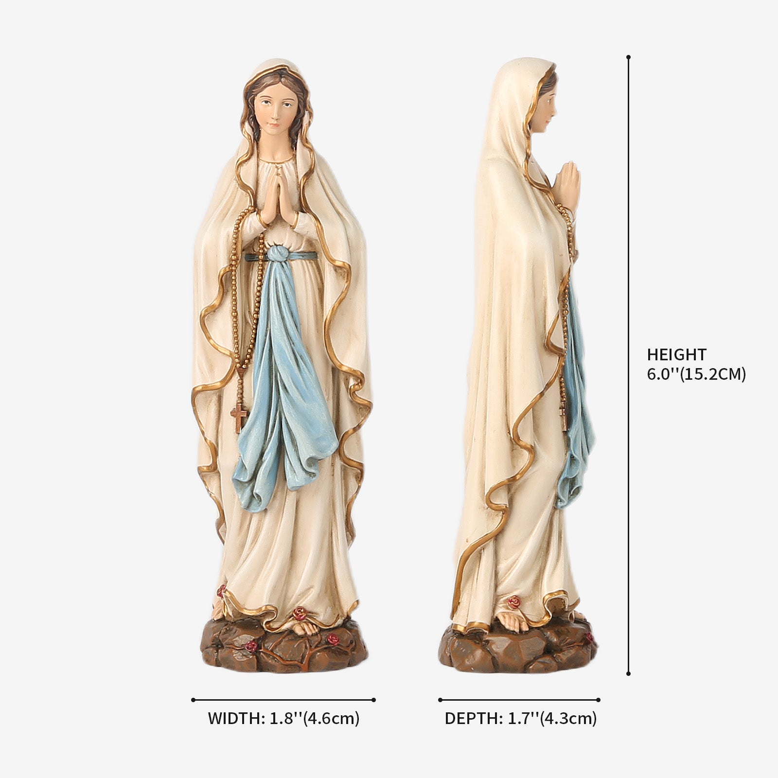 BC Catholic Our Lady of Lourdes Statue-Renaissance