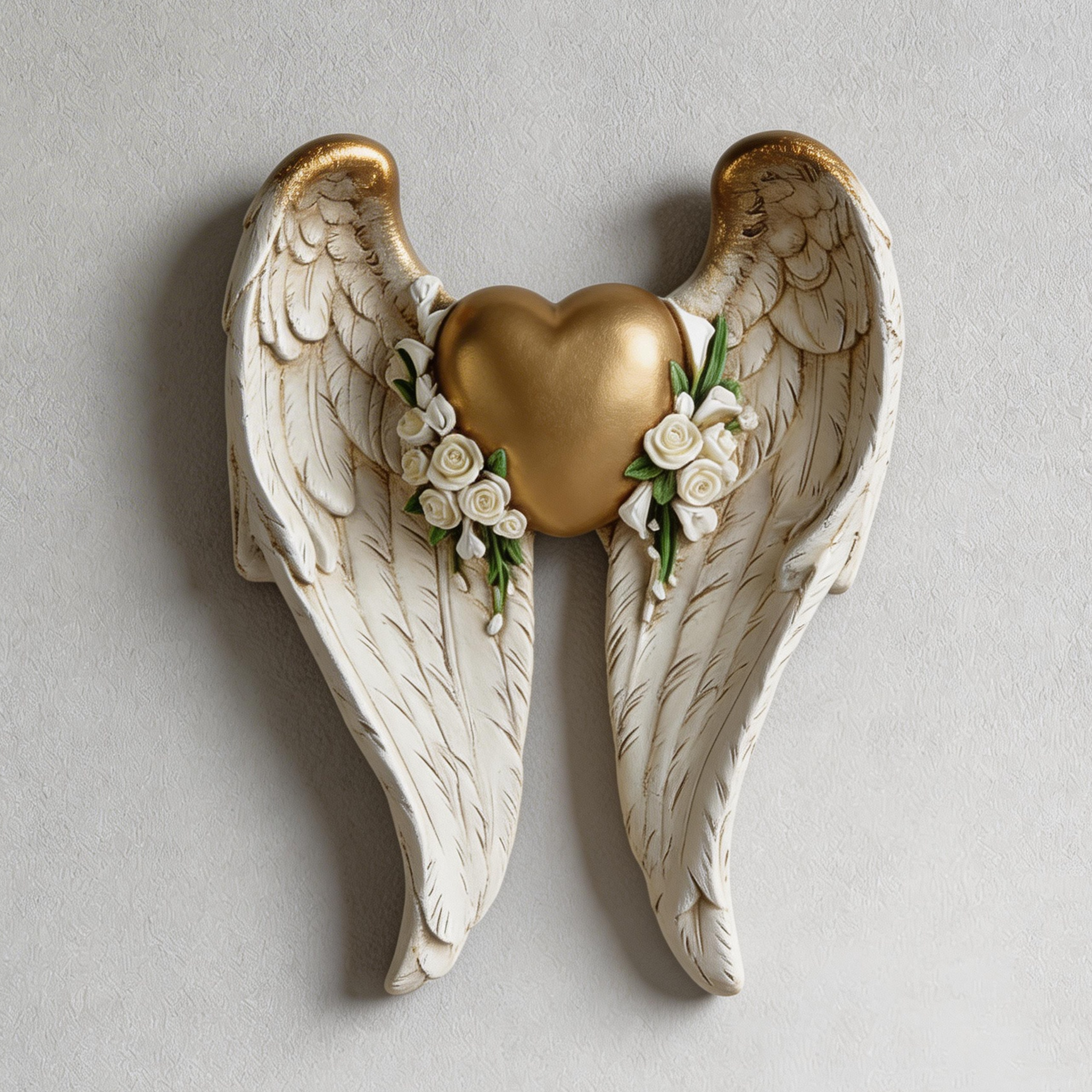 BC Angel Wing Heart & Calla Wall Statue- Guardian Angel decor