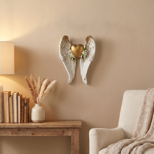 BC Angel Wing Heart & Calla Wall Statue- Guardian Angel decor