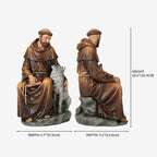 Statue de Saint François d'Assise catholique BC – Figurine de jardin inspirante
