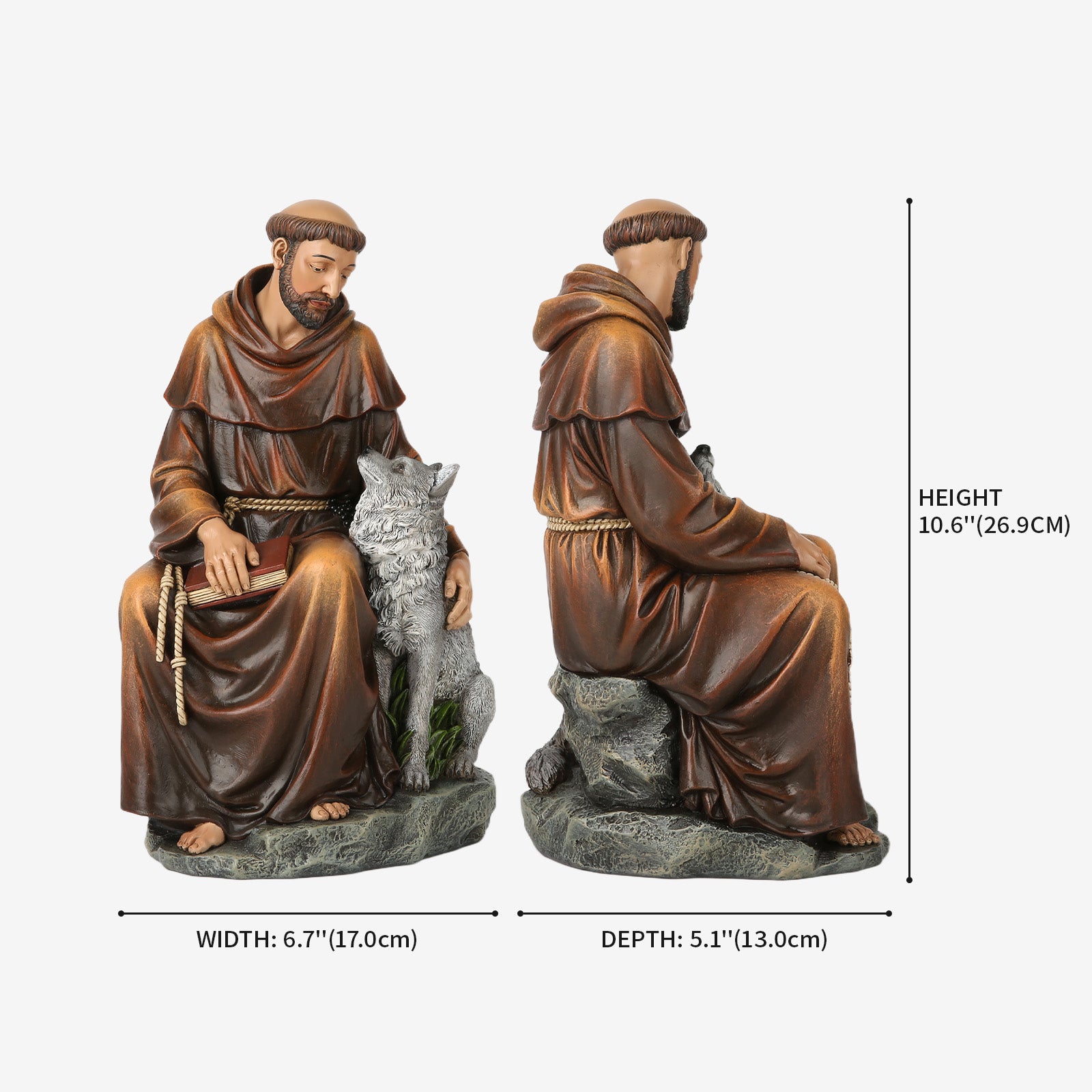 BC Catholic Saint Francis Statue-Inspirational Garden Figure