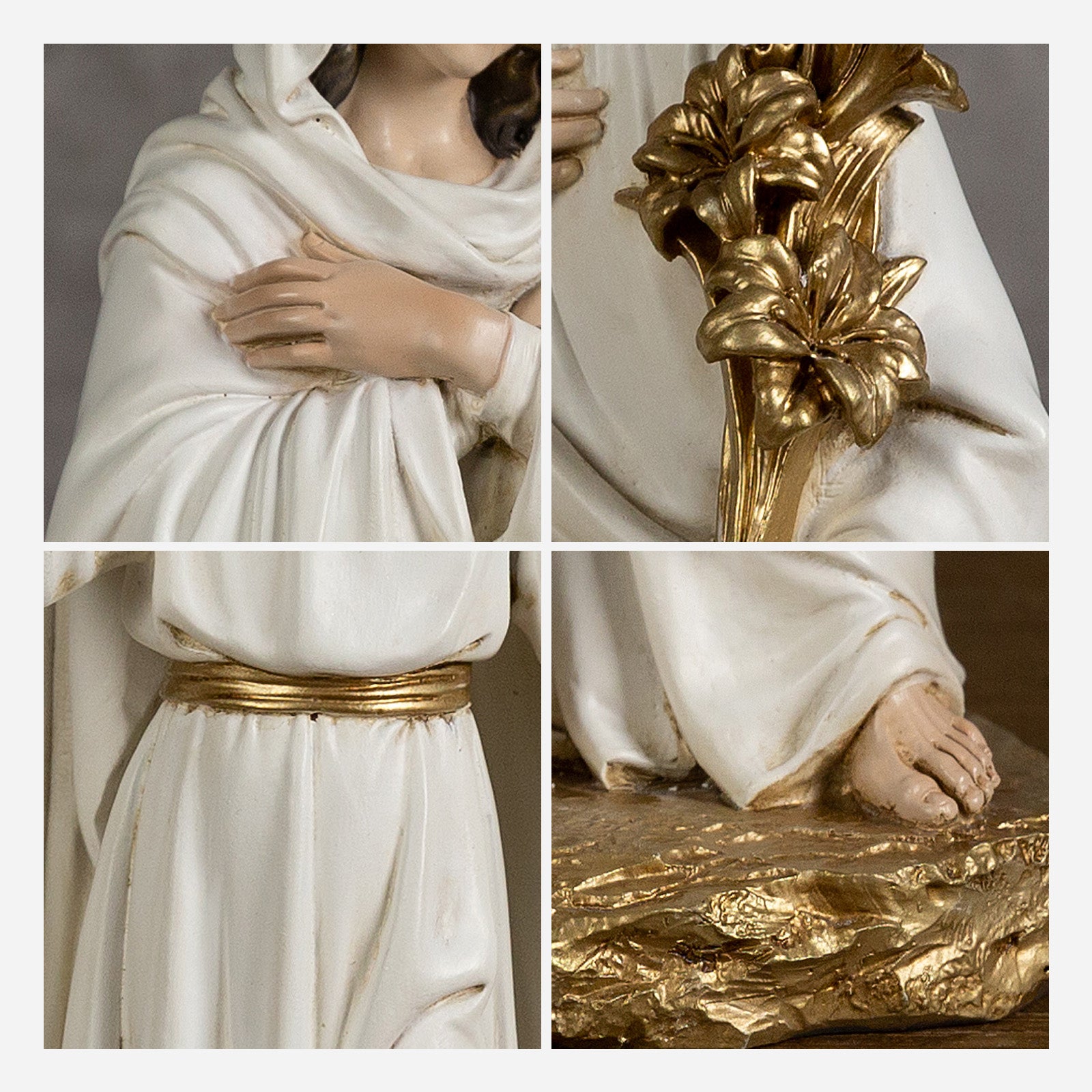 BC Catholic White & Gold Holy Family Statue-Inspirational decor