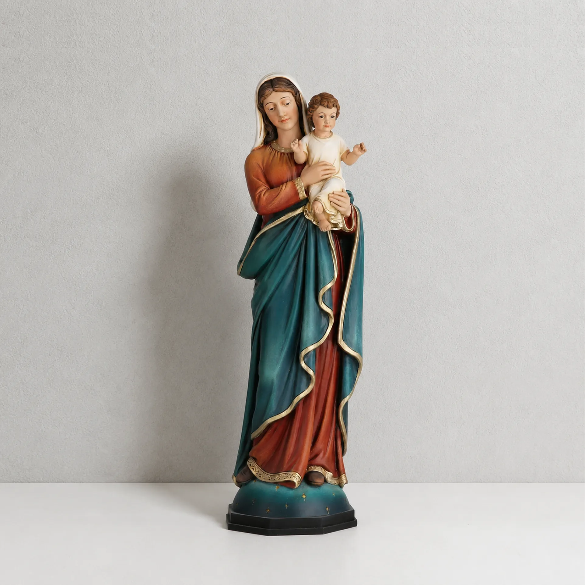 BC Catholic Madonna and Infant Jesus Statue-Renaissance