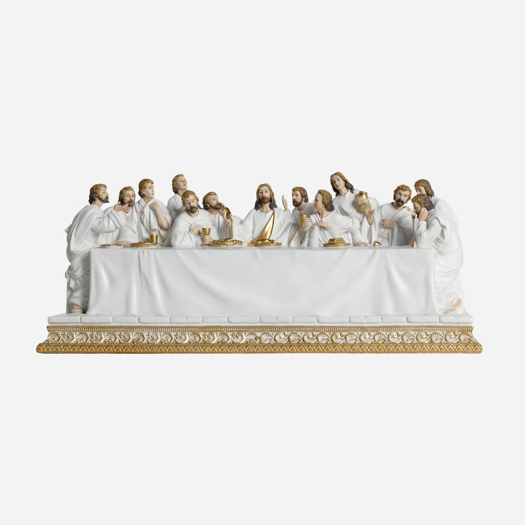BC Catholic White & Gold The Last Supper Statue-Inspirational decor