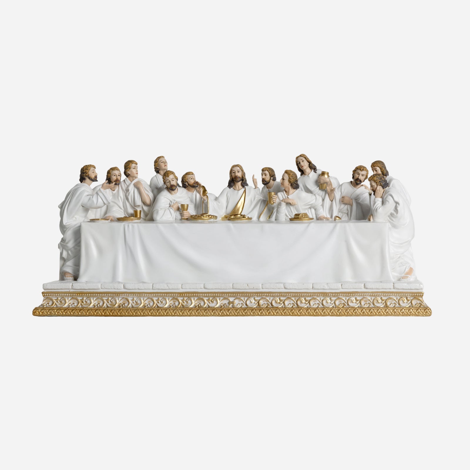 BC Catholic White & Gold The Last Supper Statue-Inspirational decor