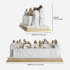BC Catholic White & Gold The Last Supper Statue-Inspirational decor