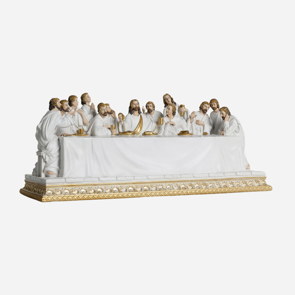 BC Catholic White & Gold The Last Supper Statue-Inspirational decor