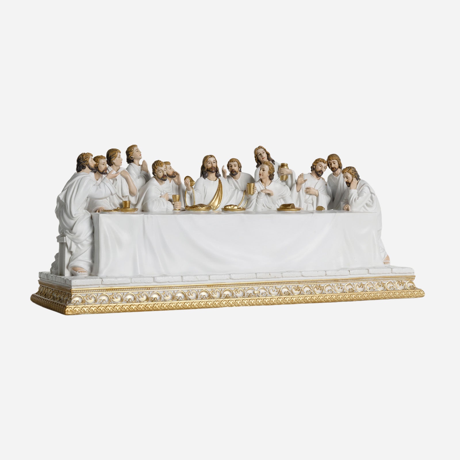 BC Catholic White & Gold The Last Supper Statue-Inspirational decor