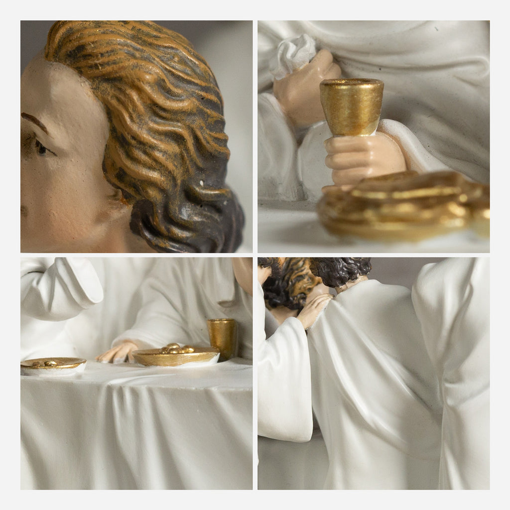 BC Catholic White & Gold The Last Supper Statue-Inspirational decor