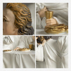 BC Catholic White & Gold The Last Supper Statue-Inspirational decor
